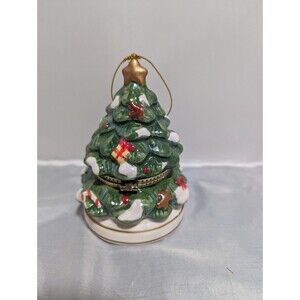 Mr. Christmas Porcelain Tree Hinged Music Box Ornament Animated Motion Holiday